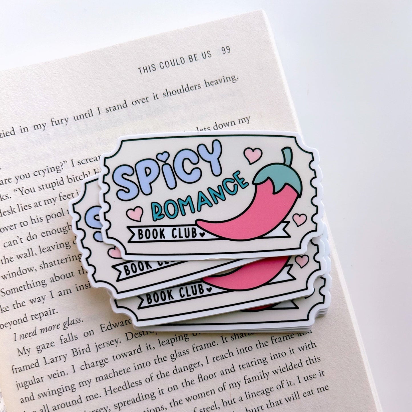 Pastel Spicy Book Club Sticker