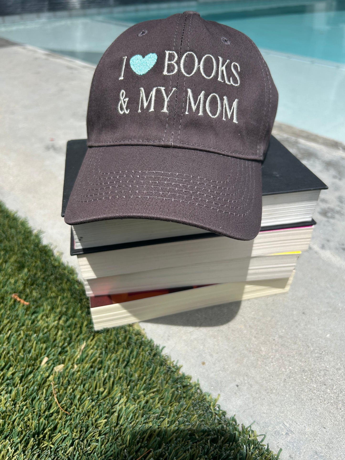 I love books and my mom Hat