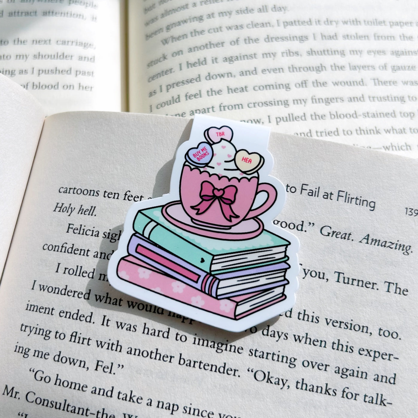 Book Stack Magnetic Bookmark