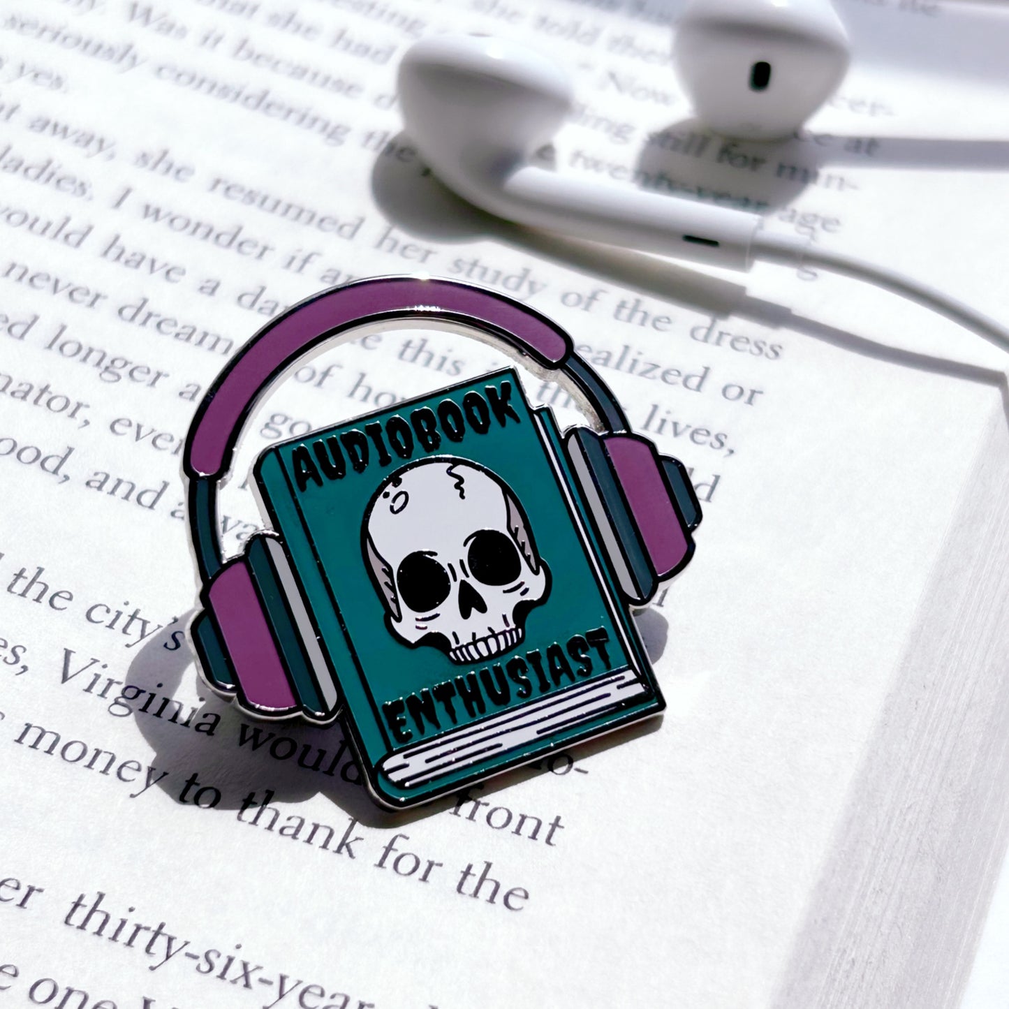 Dark Audiobook Enthusiast Enamel Pin