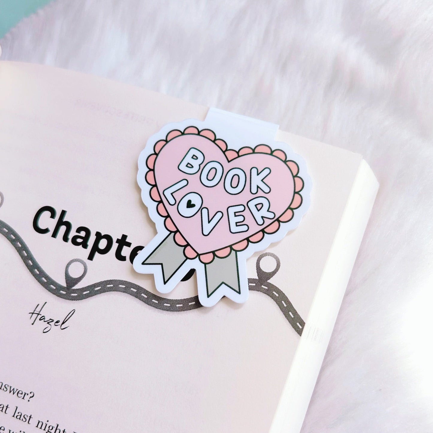 Peach Book Lover Magnetic Bookmark