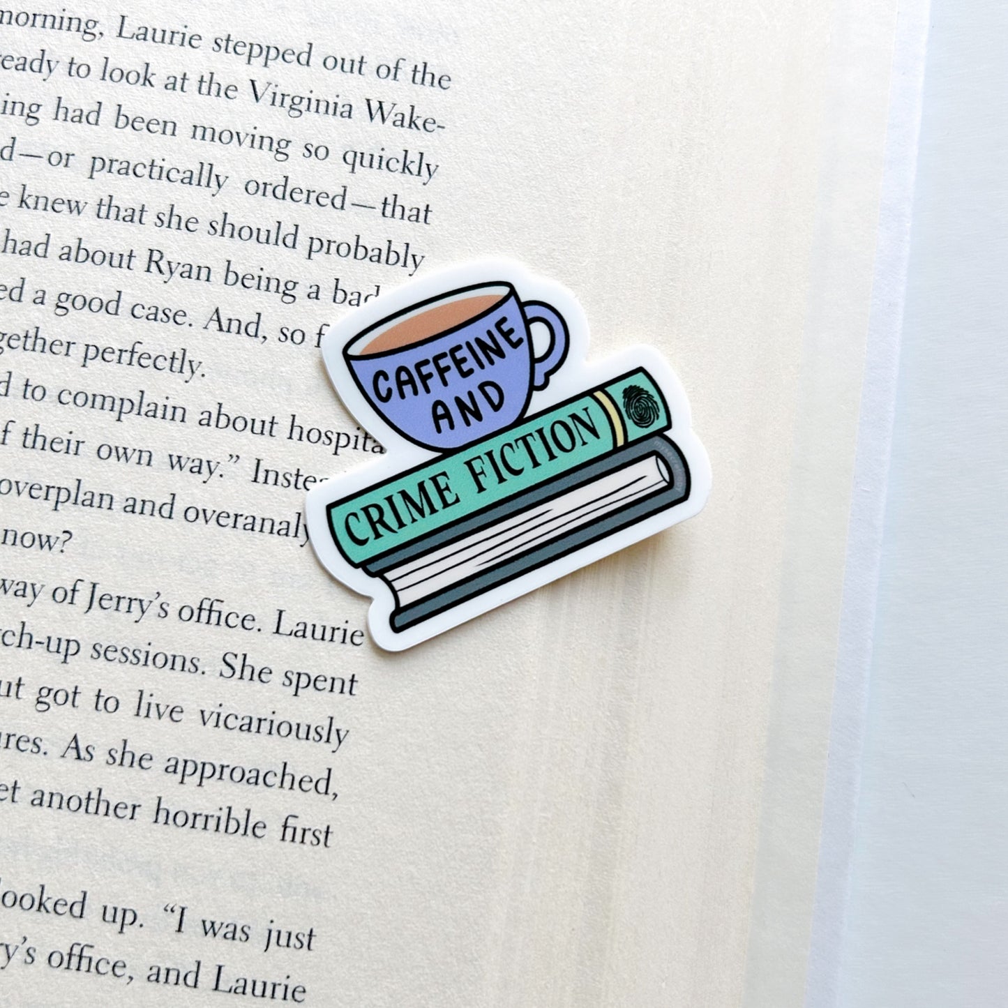Caffeine and Crime Fiction Sticker