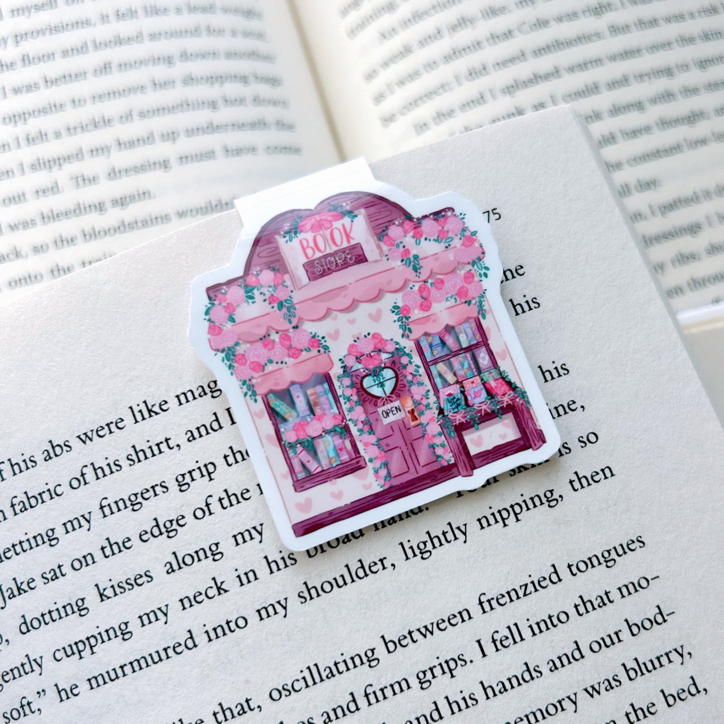Pink Bookstore Magnetic Bookmark