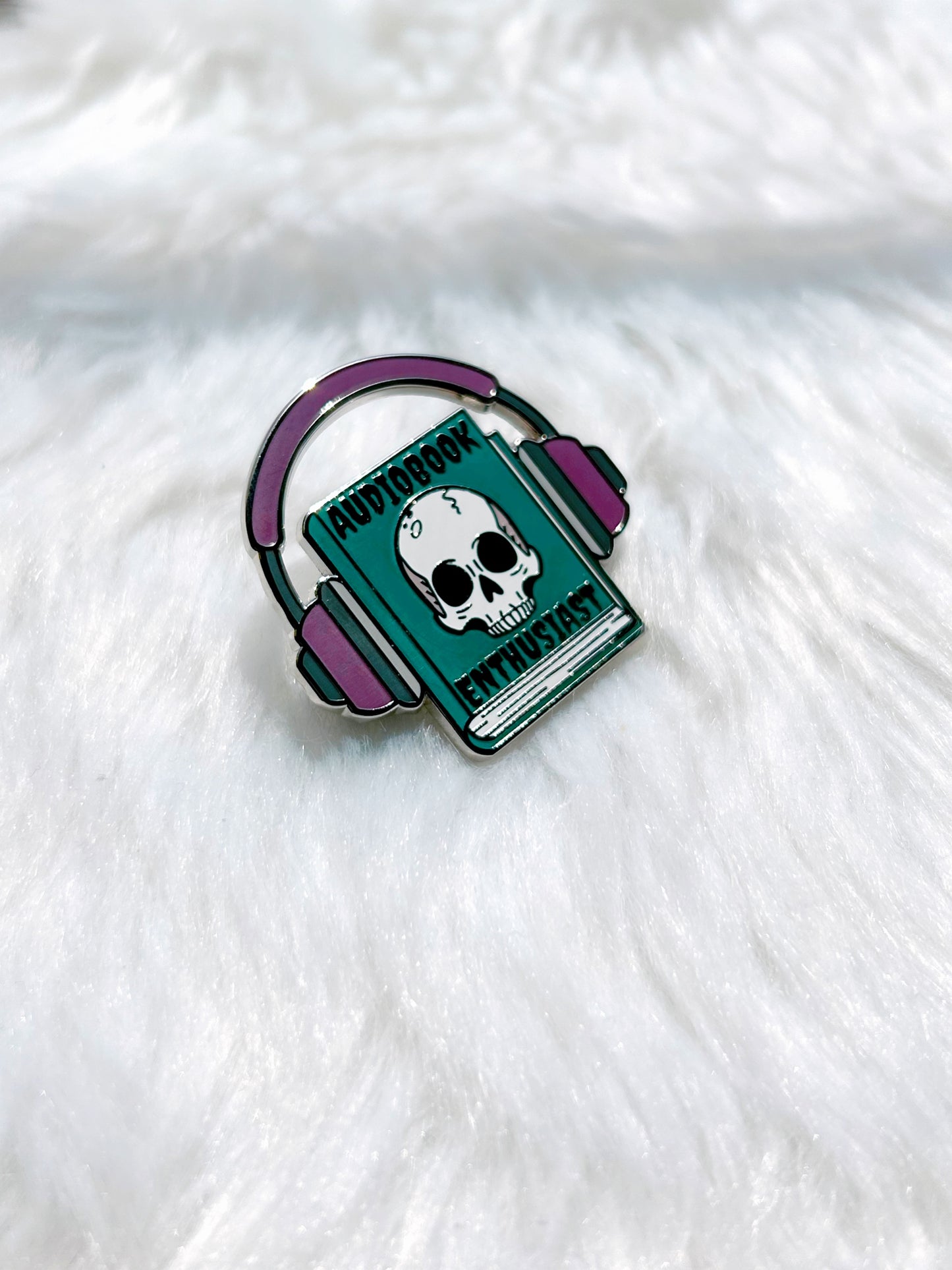 Dark Audiobook Enthusiast Enamel Pin