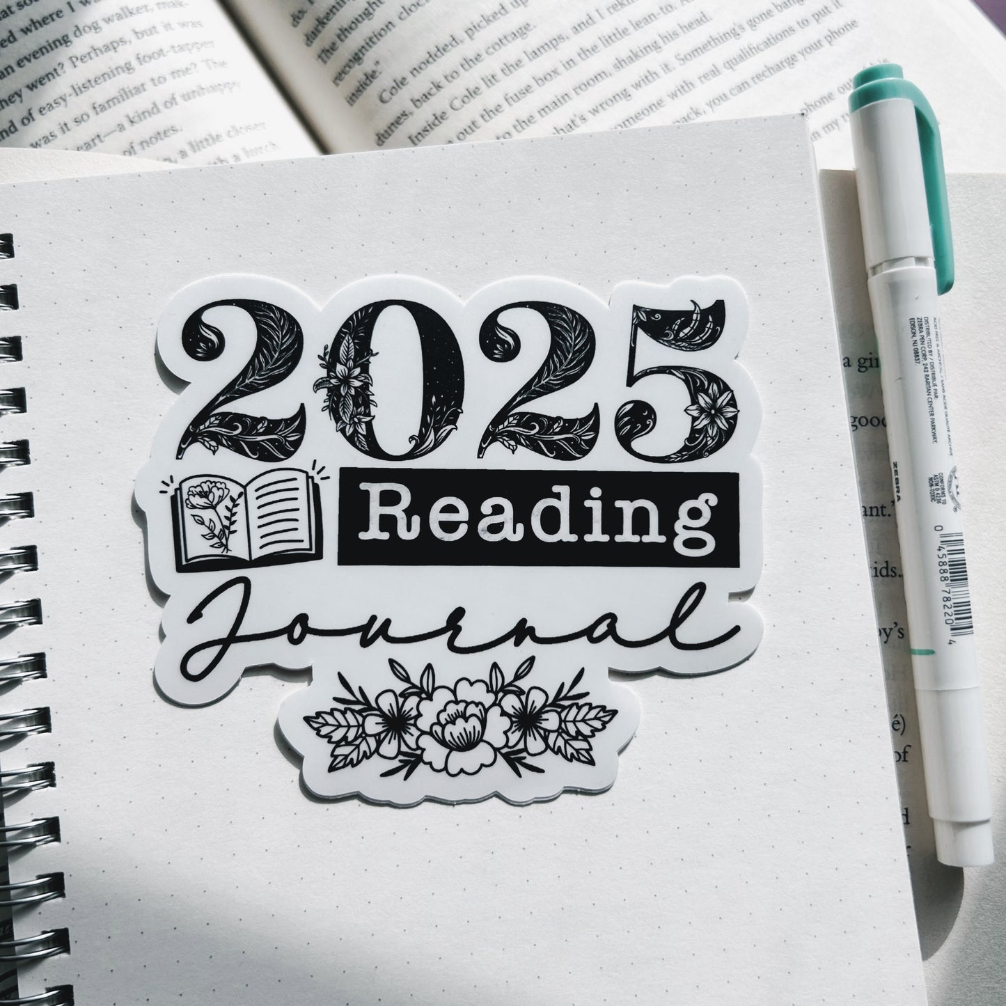 Floral 2025 Reading Journal Sticker