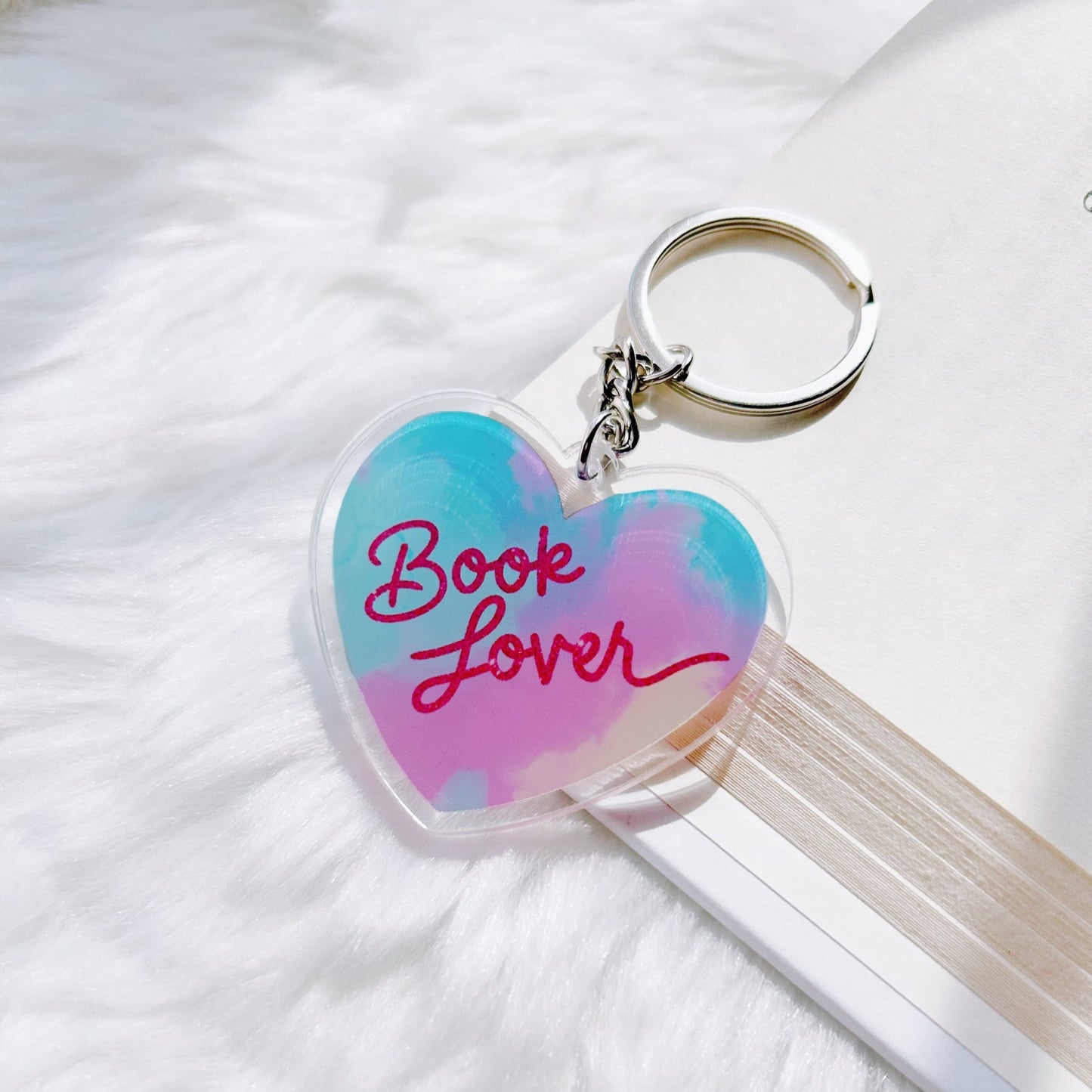 Pastel Book Lover Keychain