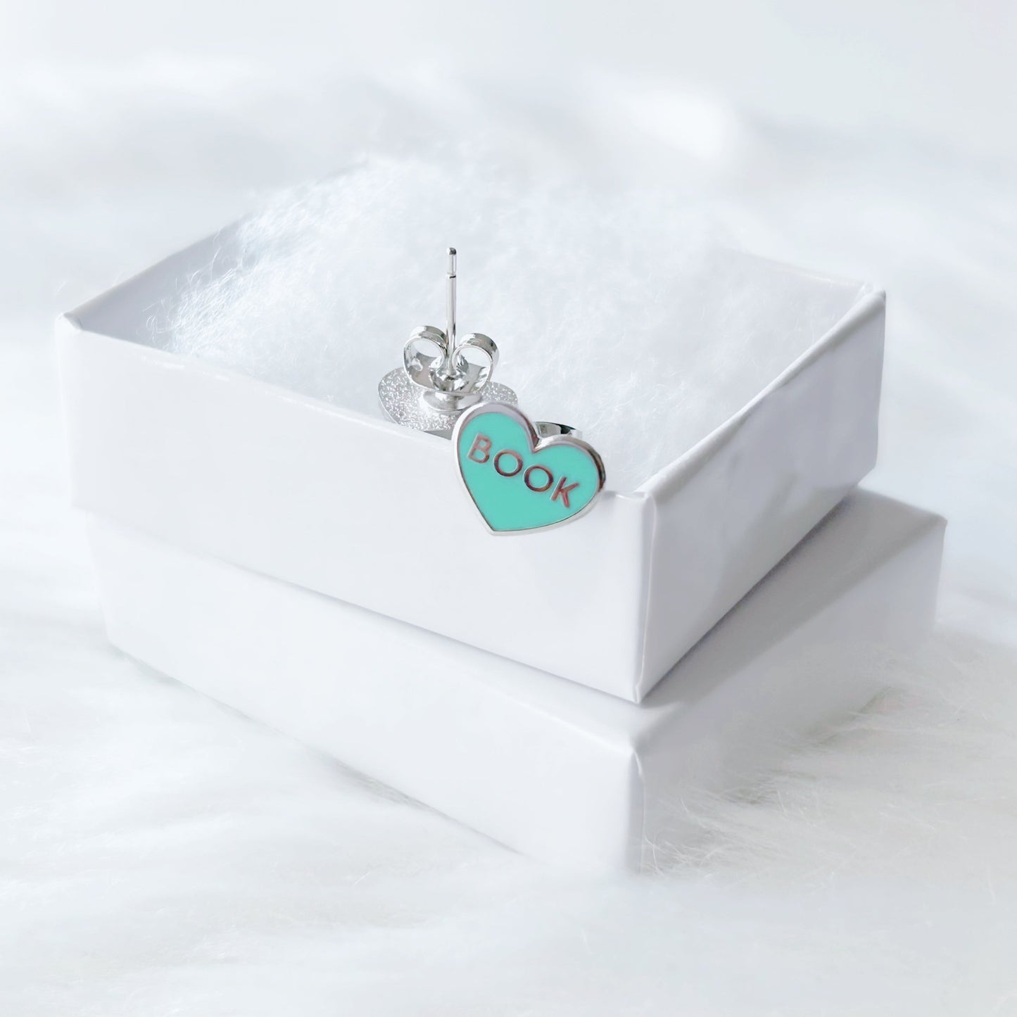 Aqua Book Dragon Earrings