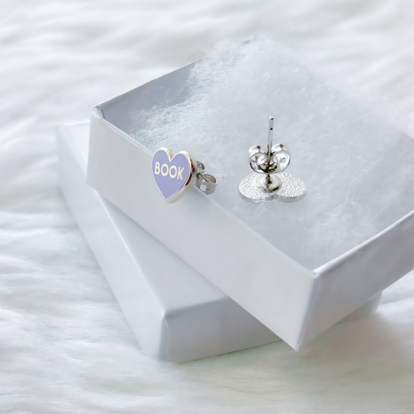 Purple Book Dragon Earrings