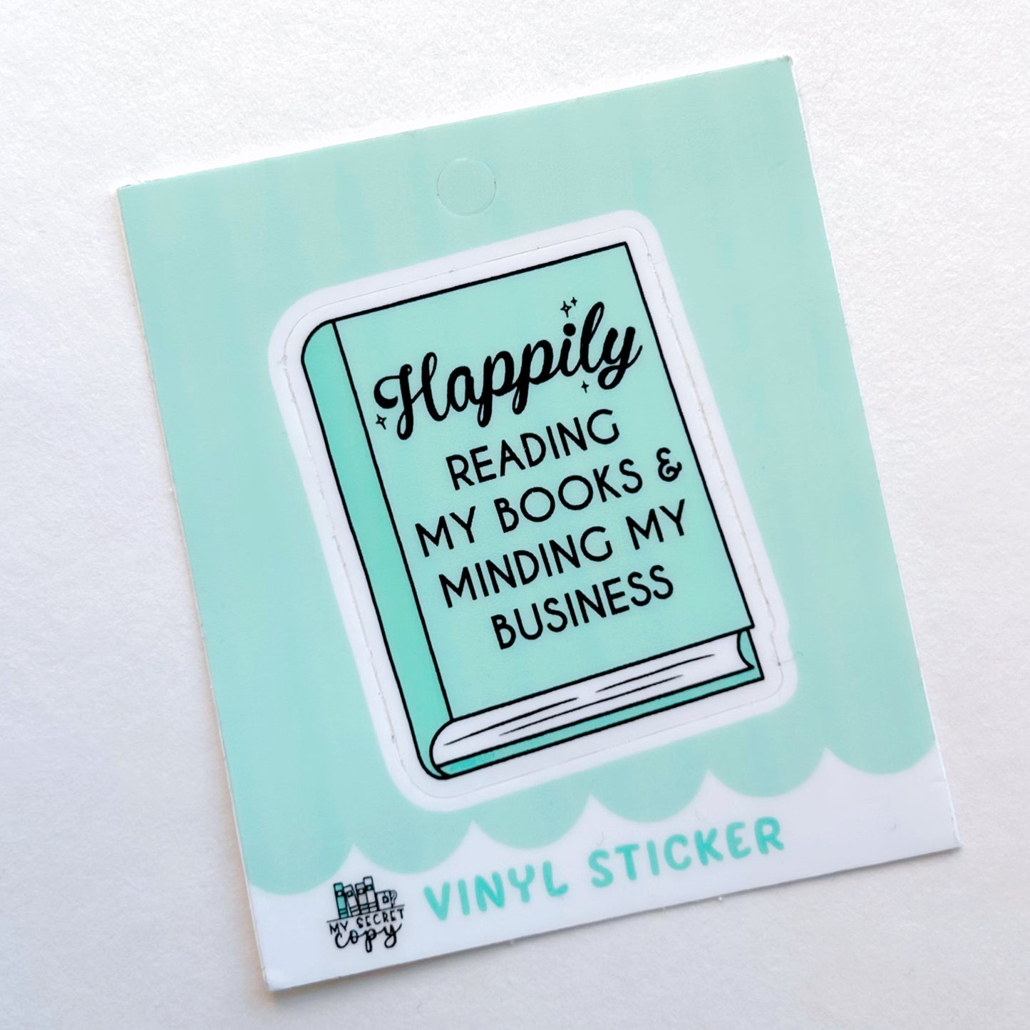 Misprint Happily Reading My Books Sticker