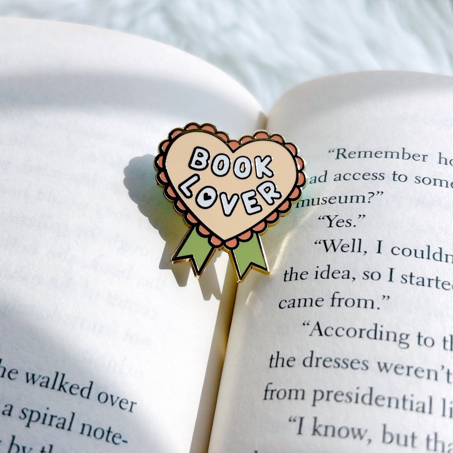 Peach Book Lover Enamel Pin