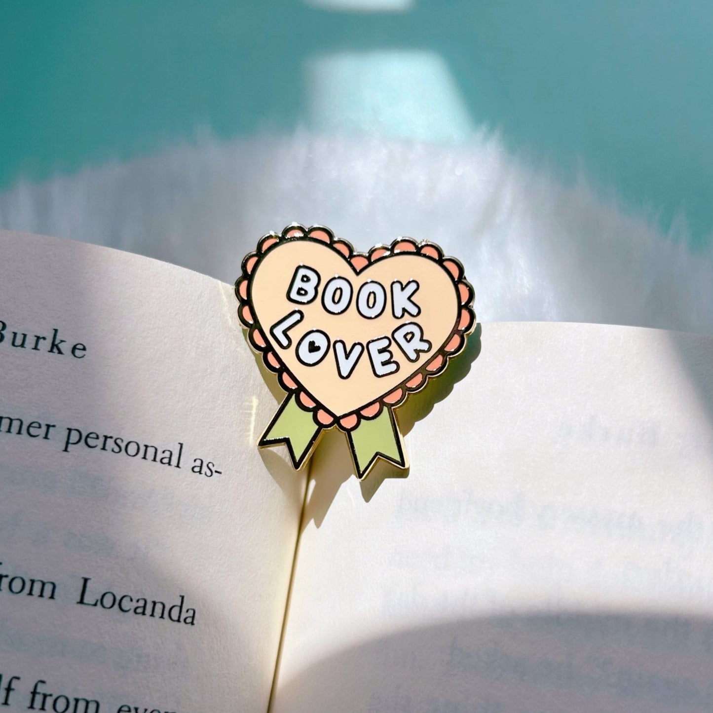 Peach Book Lover Enamel Pin