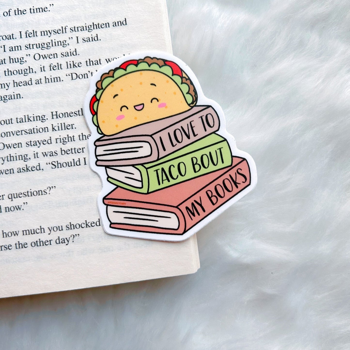 Taco Bout Books Sticker