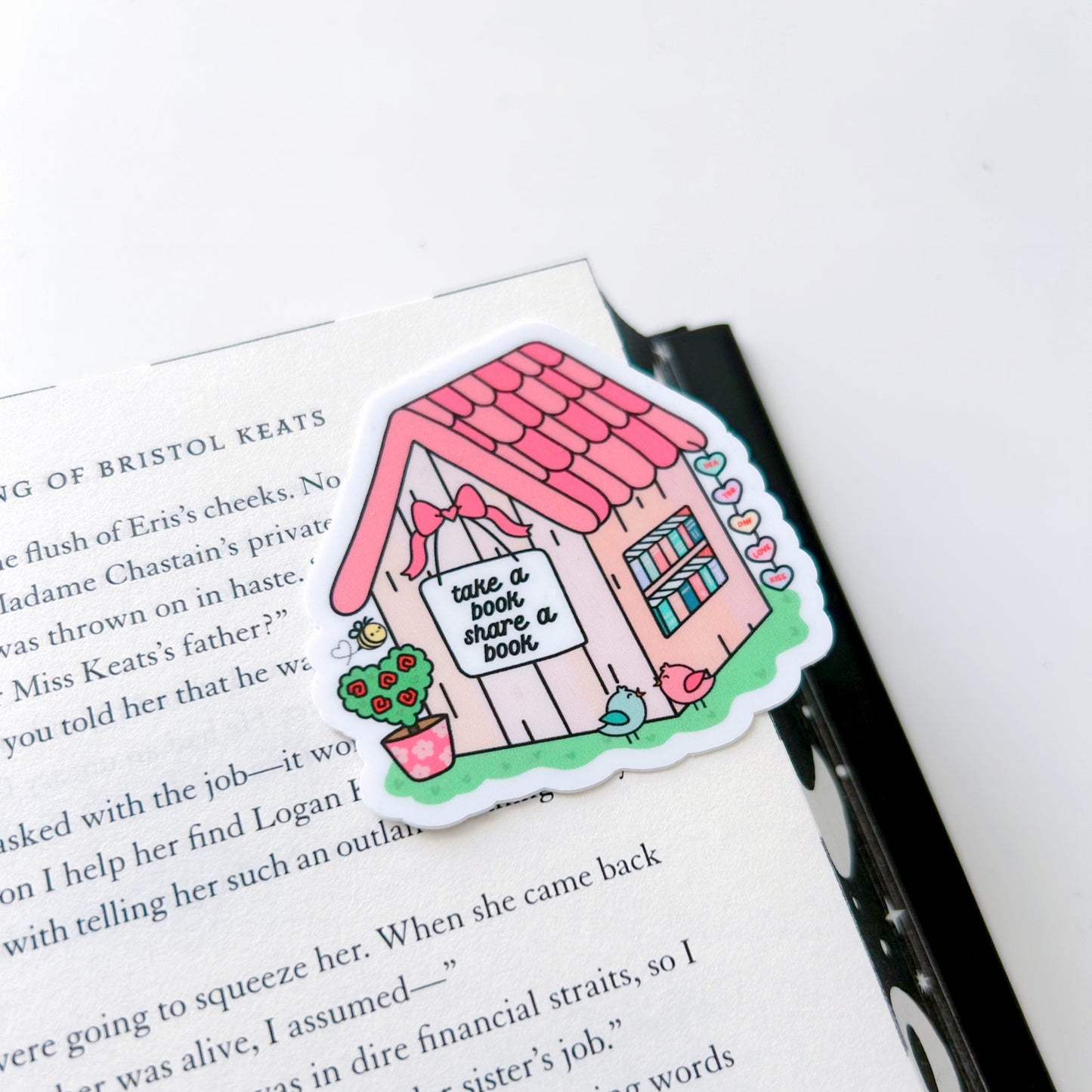 Pink Take a Book Share a Book Sticker