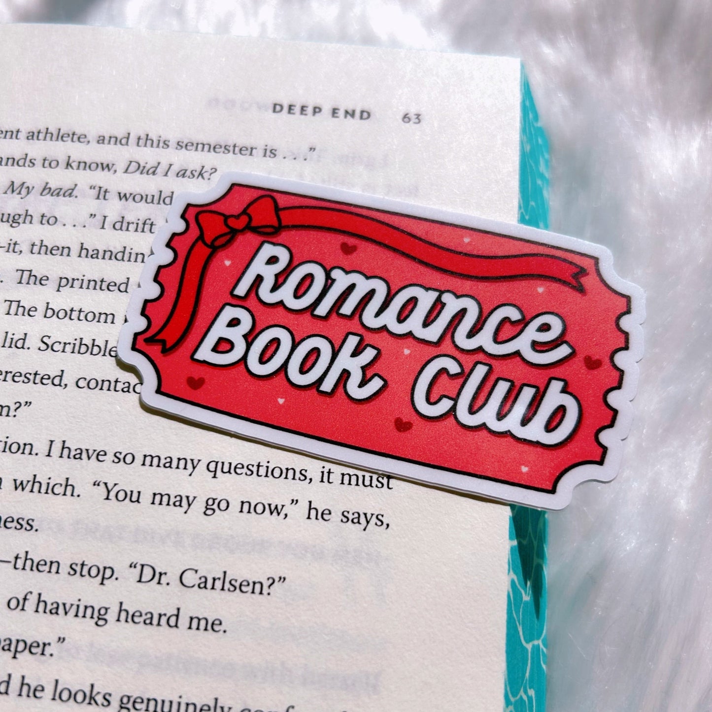 Red Romance Bow Book Club Sticker