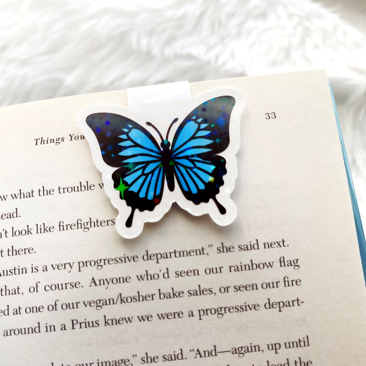 Blue Ulysses Butterfly Magnetic Bookmark
