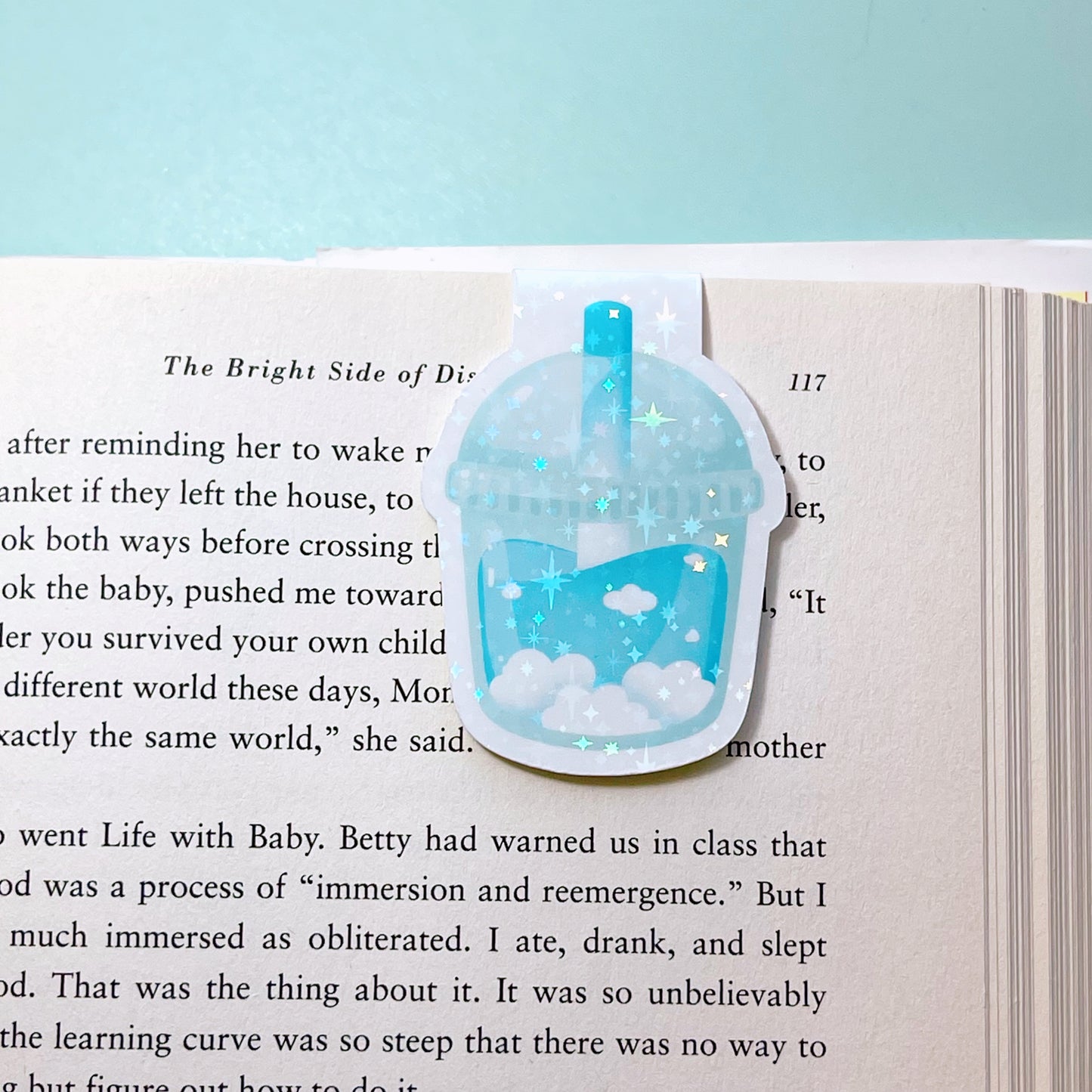 Clouds Sparkle Boba Magnetic Bookmark