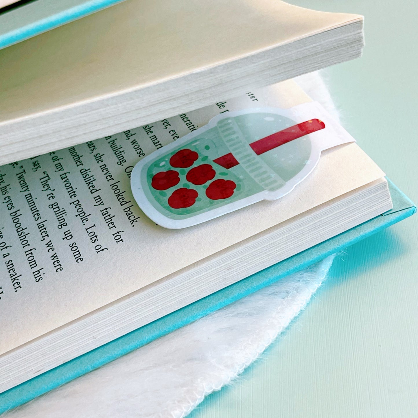 Roses Sparkle Boba Magnetic Bookmark
