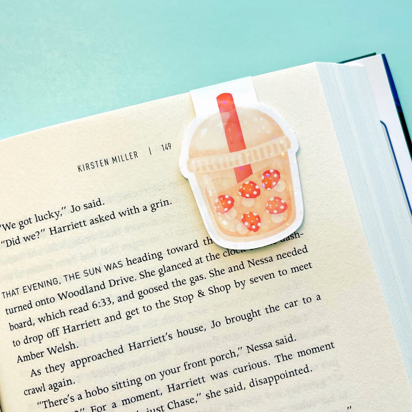 Mushrooms Sparkle Boba Magnetic Bookmark