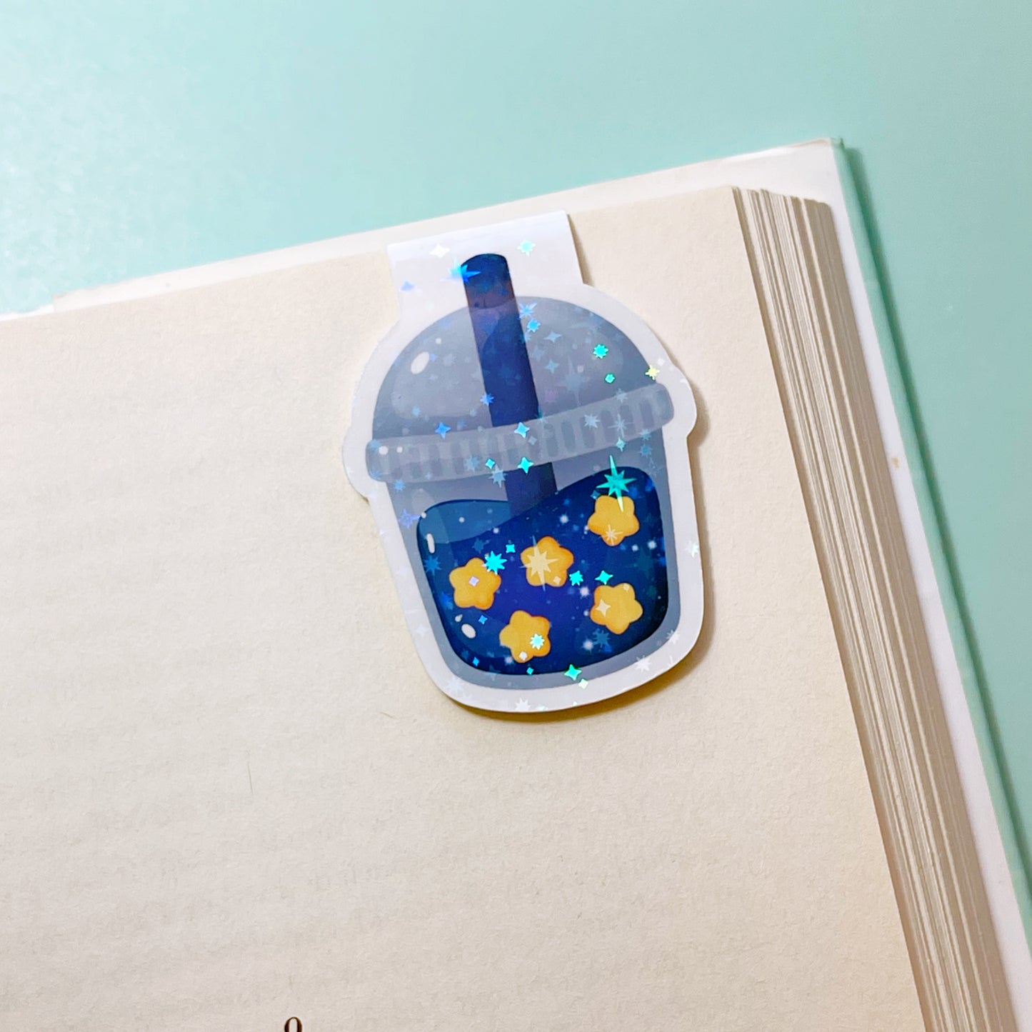 Stars Sparkle Boba Magnetic Bookmark