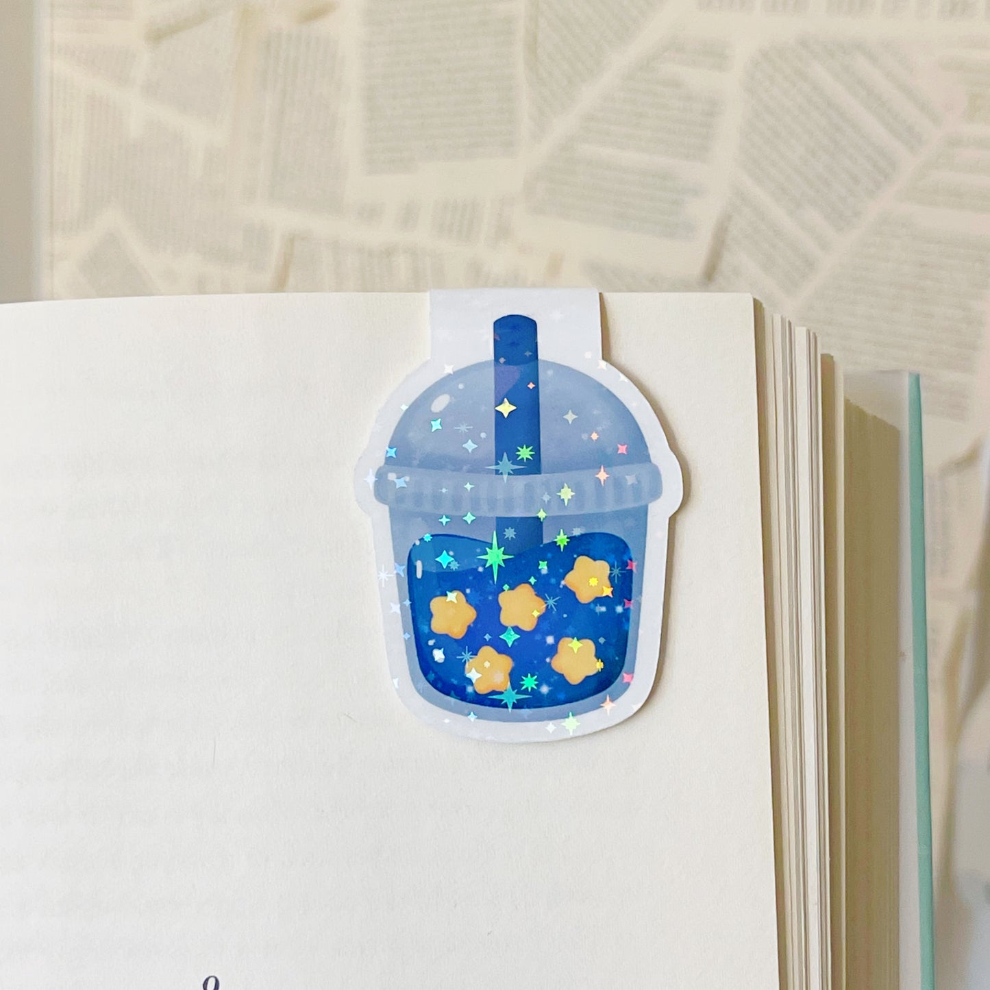 Stars Sparkle Boba Magnetic Bookmark