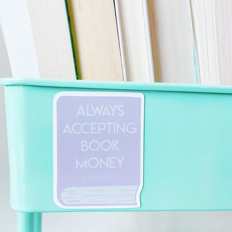 Always Accepting Book Money Book Cart Magnet