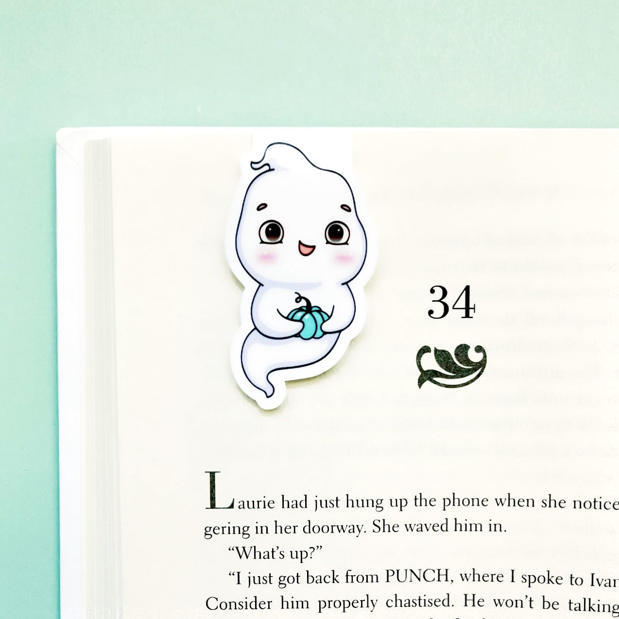 Pumpkin Ghost Magnetic Bookmark