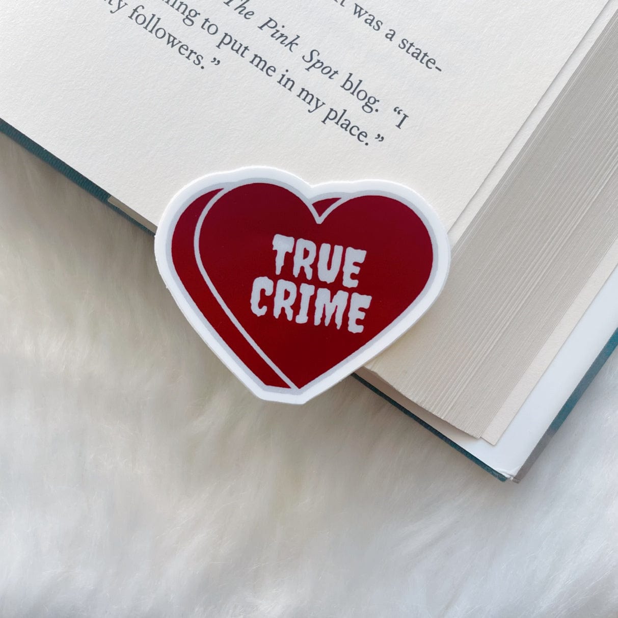 True Crime Conversation Heart Sticker