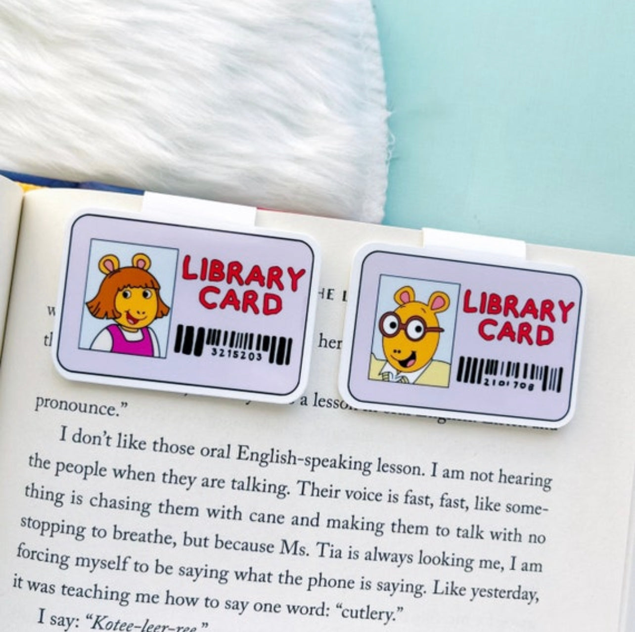 Brother and Sister Library Card Magnetic Bookmark Set