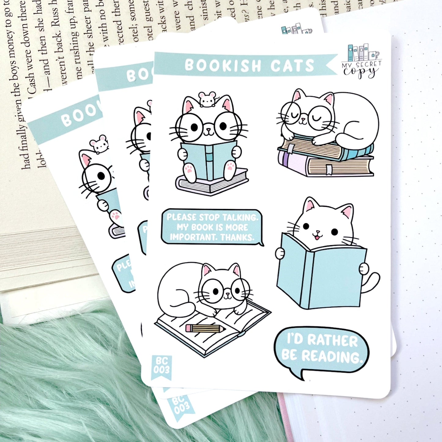 Bookish Cats Sticker Sheet