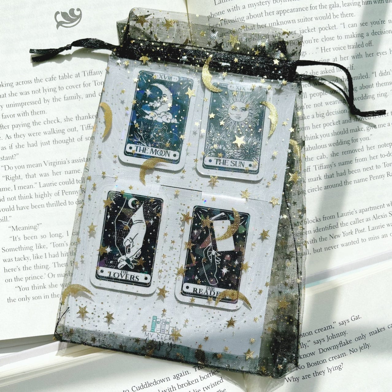 Holographic Tarot Card 4 Piece Magnetic Bookmark Set Bundle