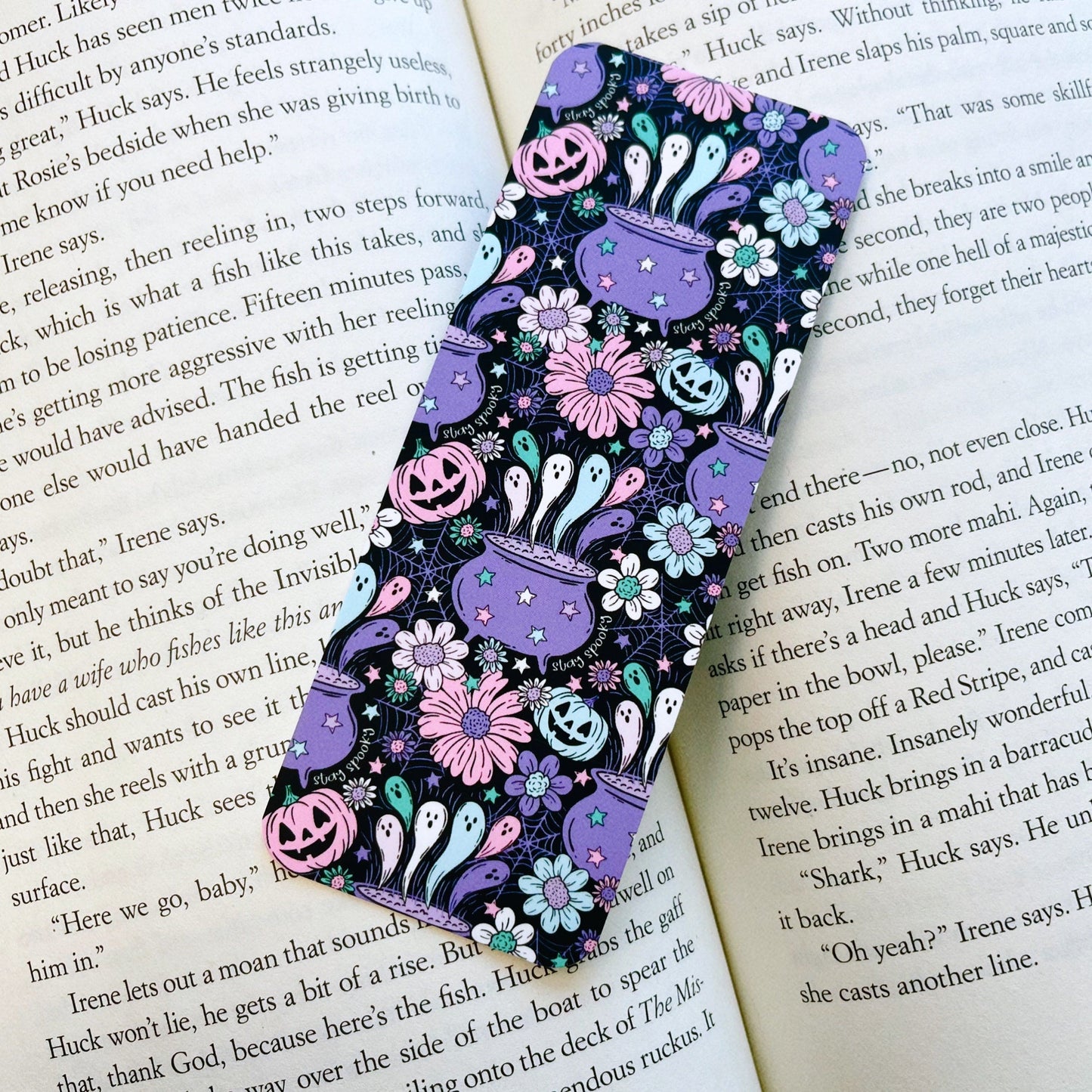 Pastel Cauldron Ghosts Pumpkins Bookmark