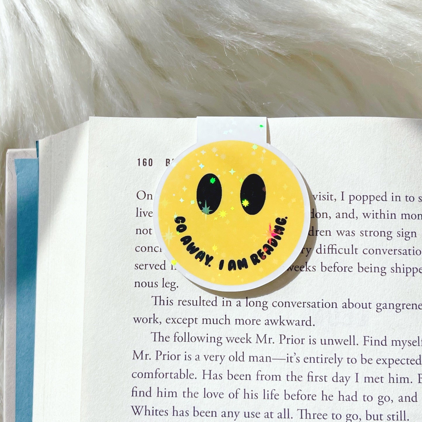 Go Away I Am Reading Smile Sparkle Magnetic Bookmark