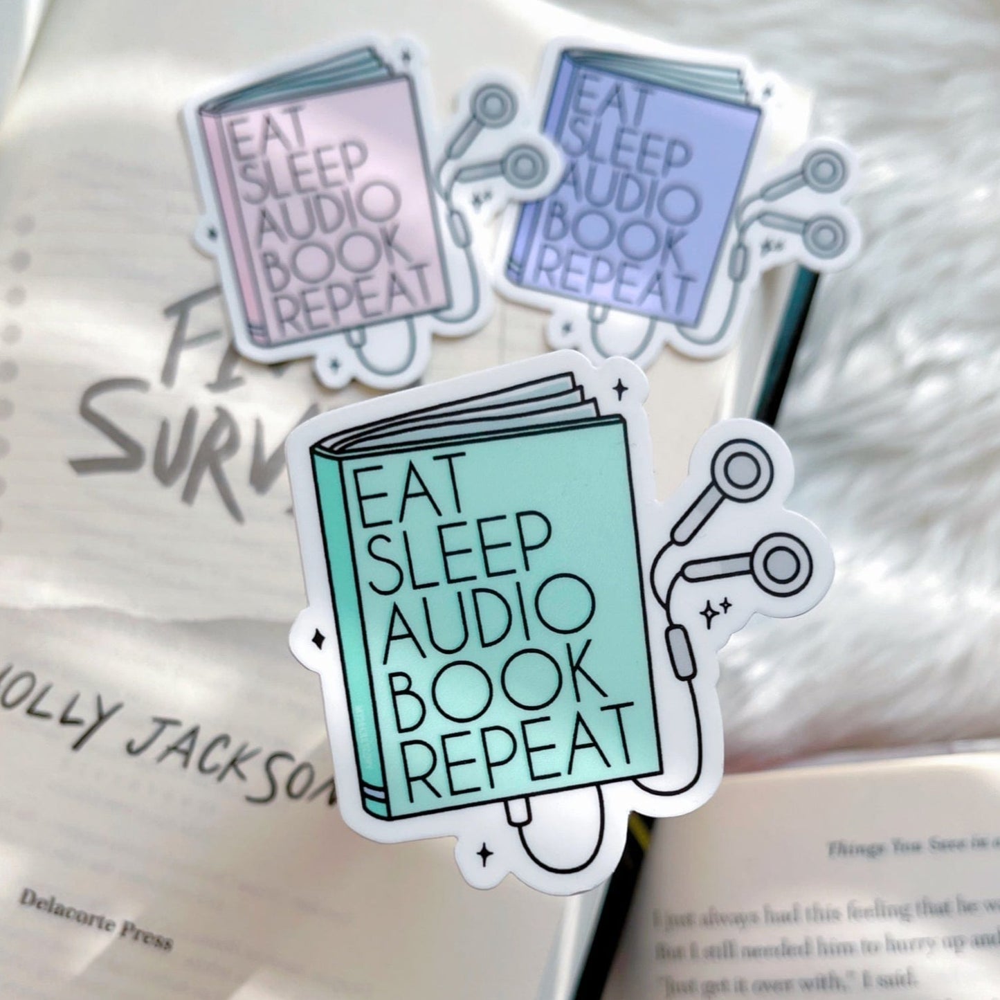 Eat Sleep Audiobook Repeat Sticker