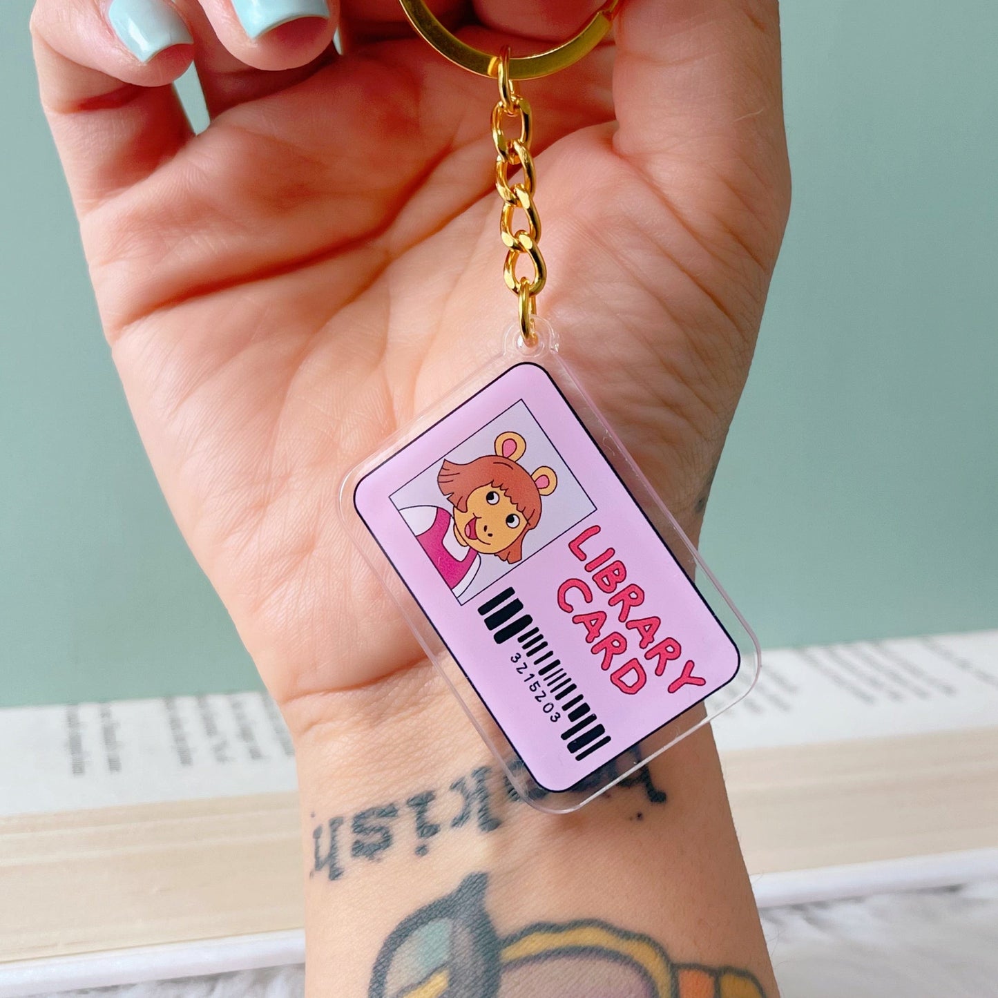 Little Sister Library Card Keychain