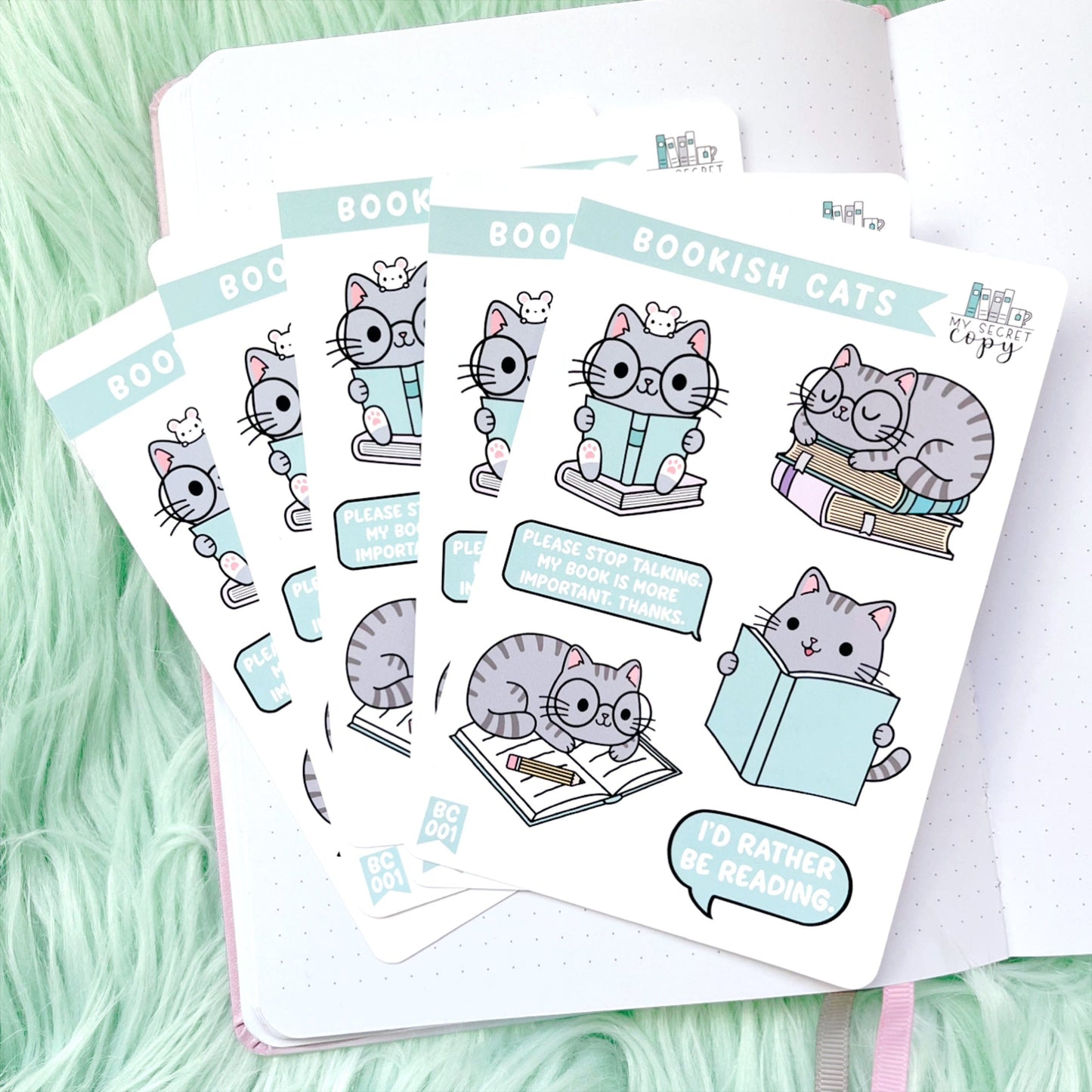 Bookish Cats Sticker Sheet