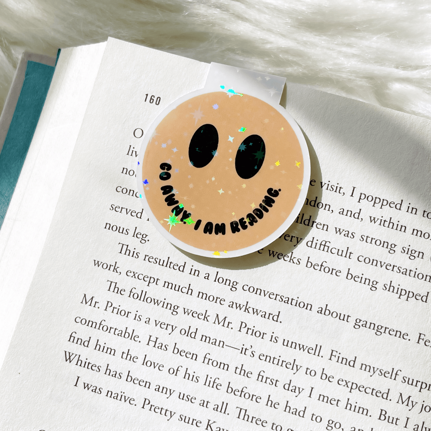 Go Away I Am Reading Smile Sparkle Magnetic Bookmark