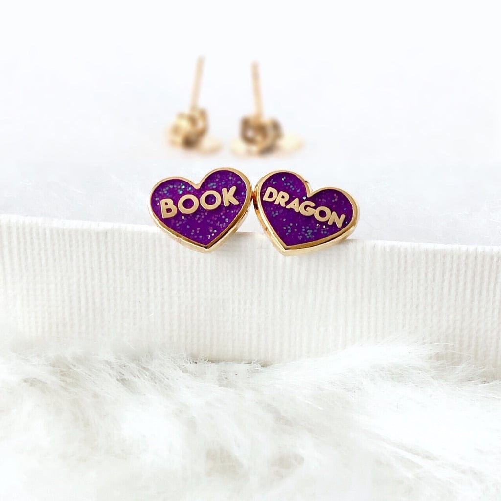 Book Dragon Earrings