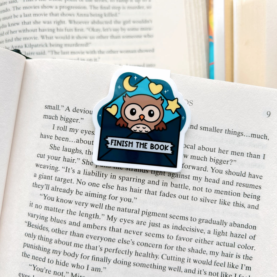 Finish The Book Owl Magnetic Bookmark