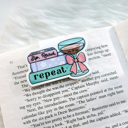 Sip, Read, Repeat Magnetic Bookmark