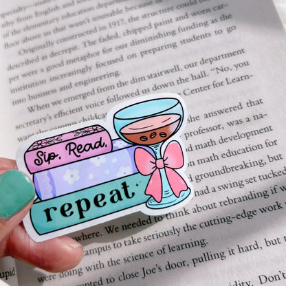 Sip, Read, Repeat Sticker