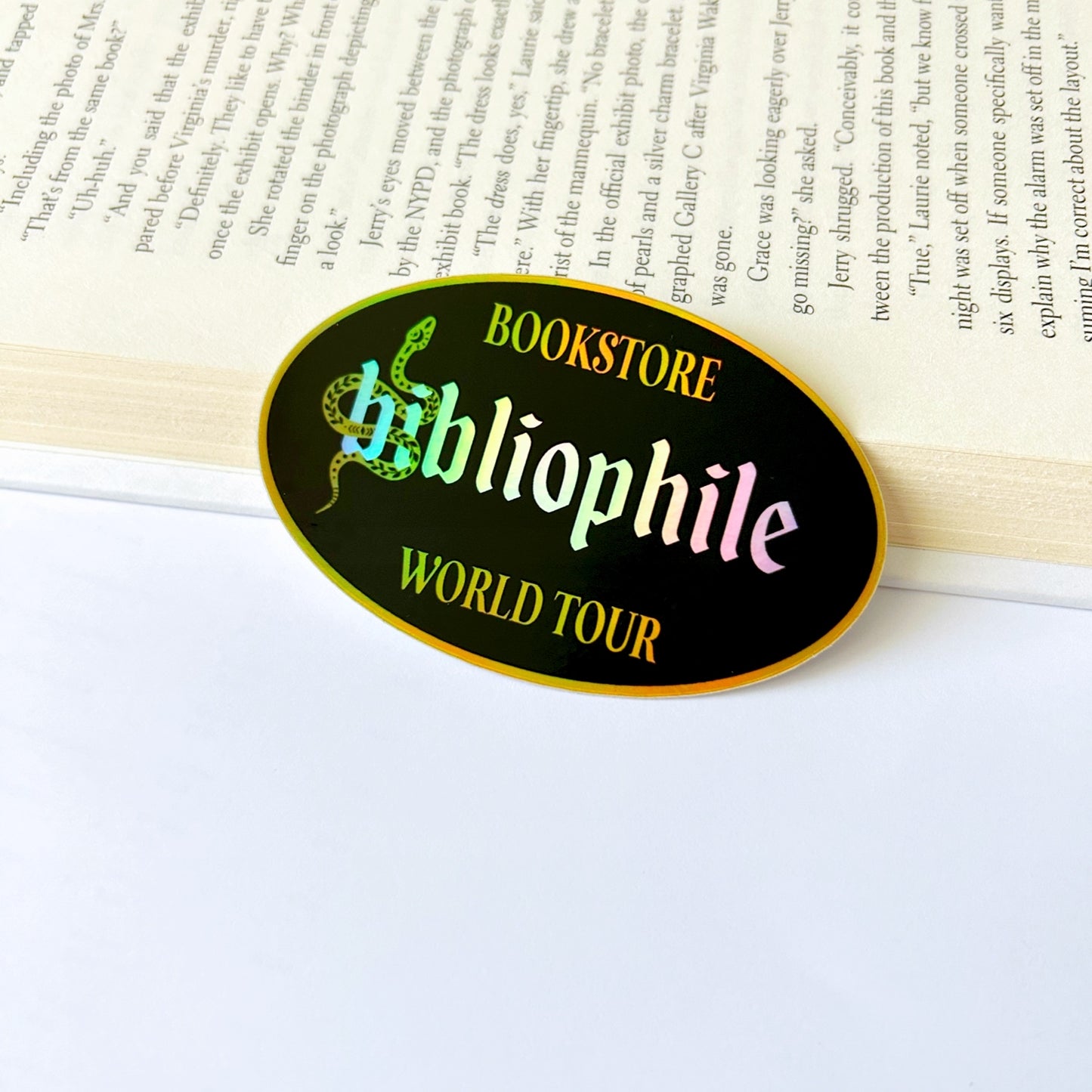 Bibliophile Bookstore World Holographic Sticker