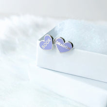 Load image into Gallery viewer, Purple Book Dragon Earrings
