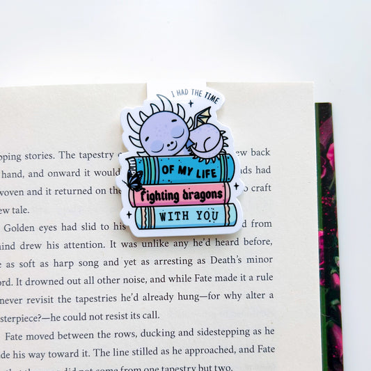 Fighting Dragons Magnetic Bookmark