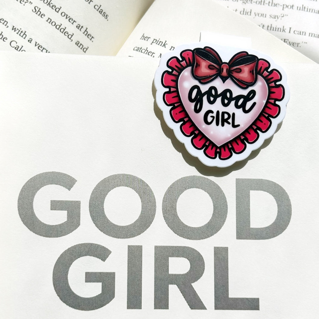 Red Good Girl Magnetic Bookmark