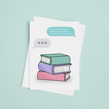 Pastel Thank You Book Stack Greeting Card