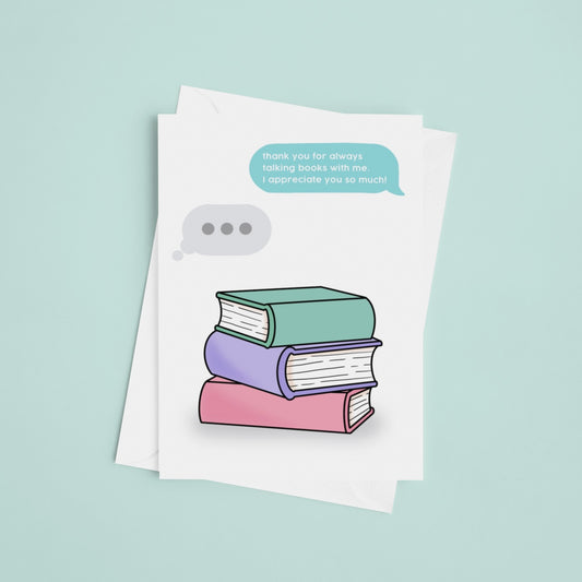 Pastel Thank You Book Stack Greeting Card