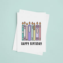 Load image into Gallery viewer, Happy Birthday Book Candles Greeting Card
