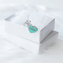 Load image into Gallery viewer, Aqua Book Dragon Earrings
