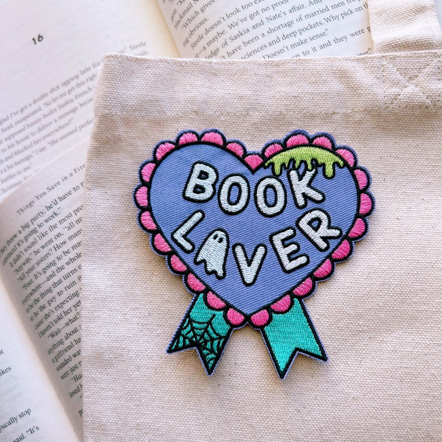 Spooky Book Lover Iron On Patch