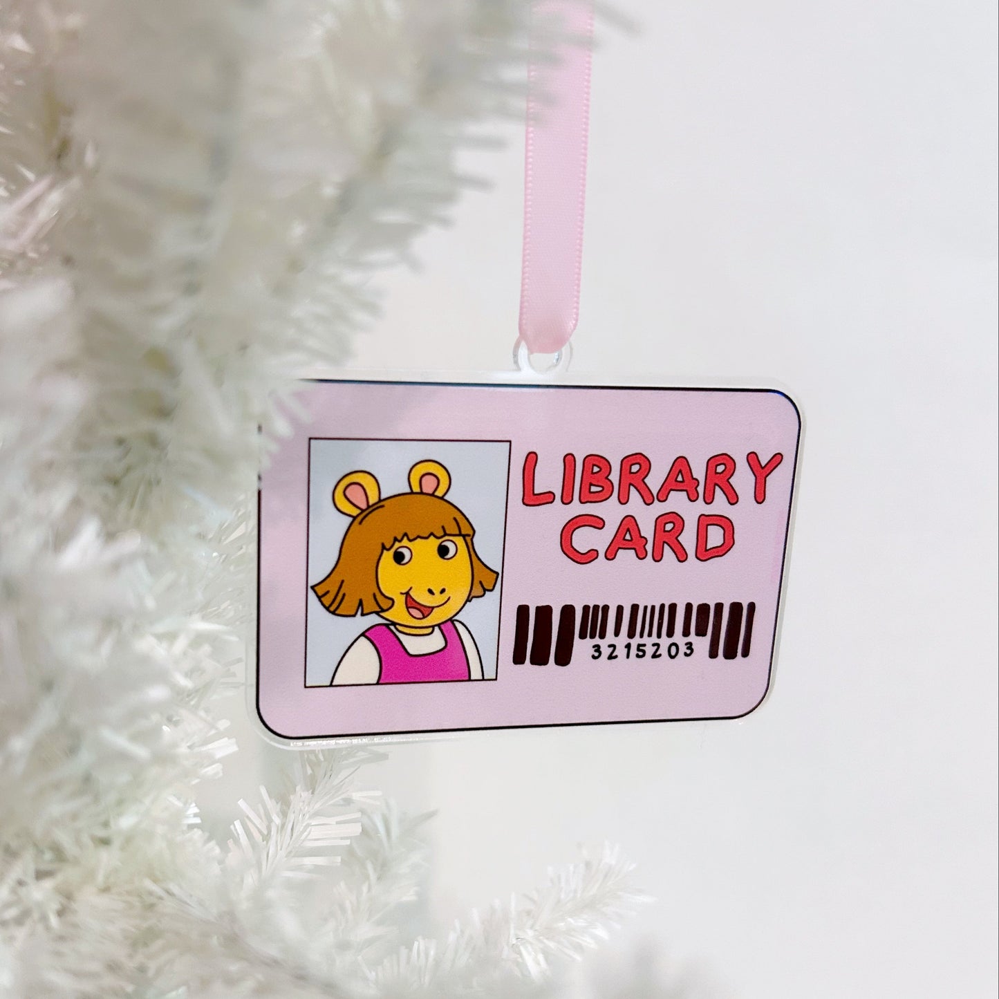 Cartoon character library card on a white background